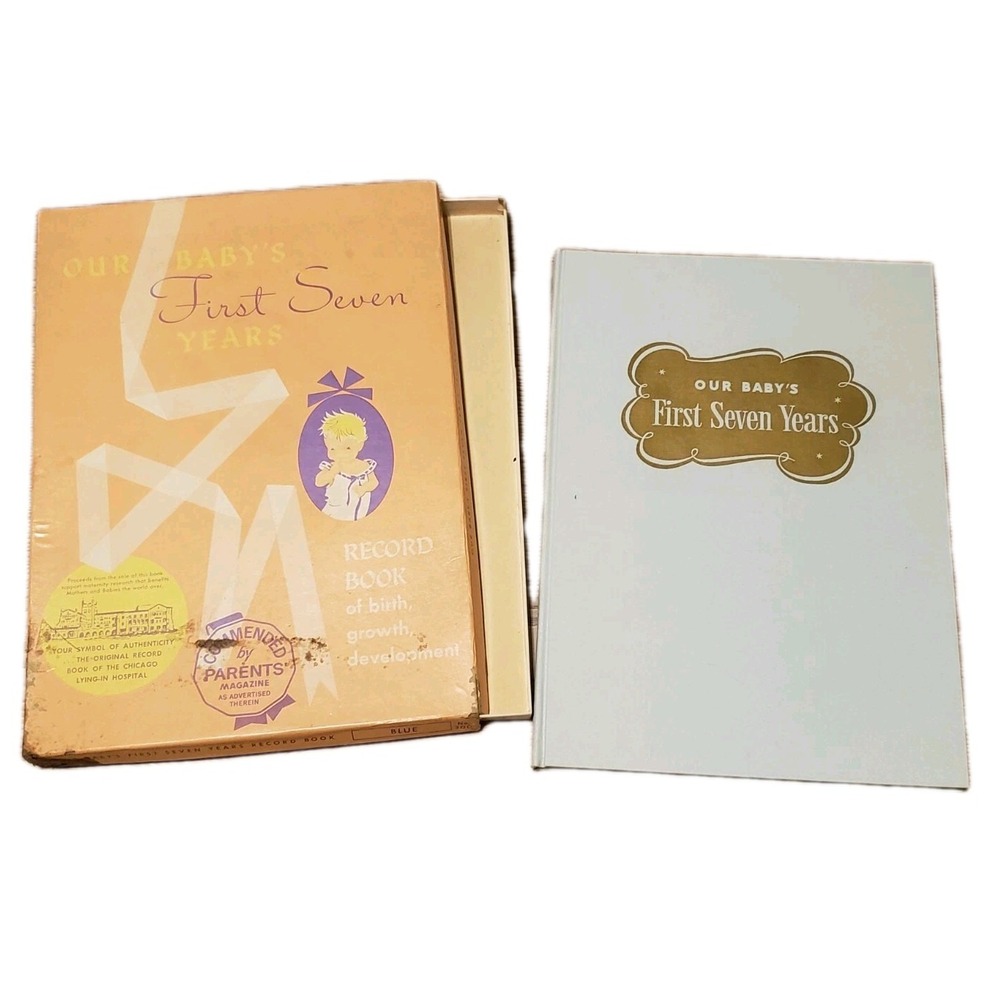 Vintage‎ Our Baby's First Seven Years Record Book Of Birth Growth BLUE Unused